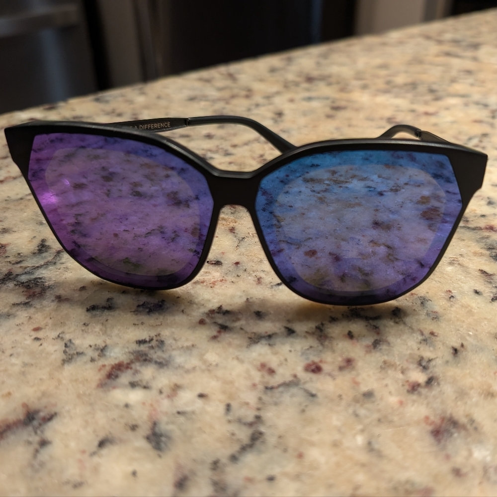Diff Black Frame and Purple Lens Sunglasses